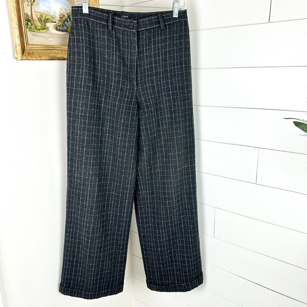 Classic Wool Black Plaid Women's Pants